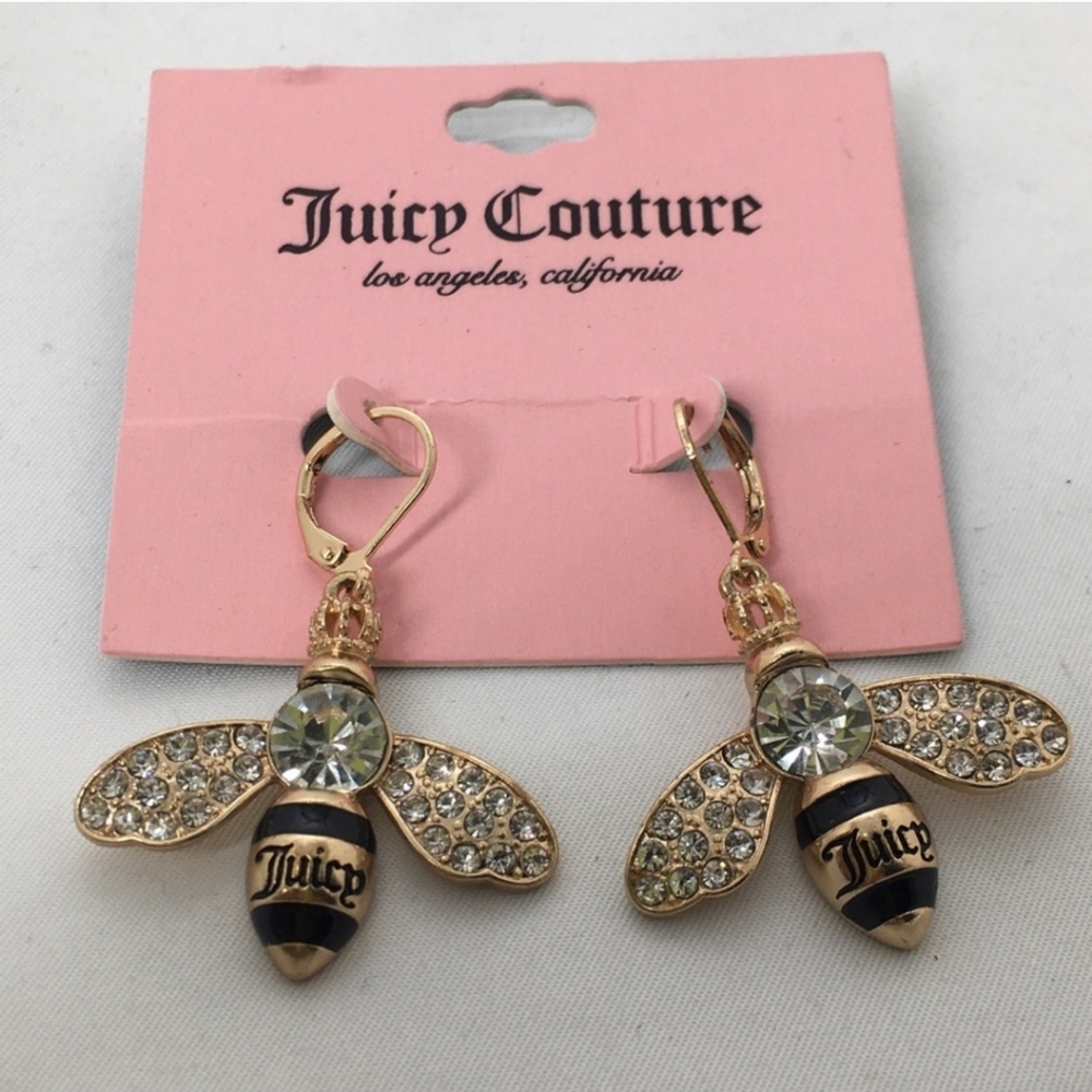 NWT Juicy Couture Gold and Black Bee Earrings